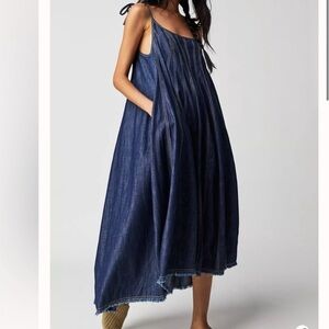 Free People Denim Dreams  Tie Shoulder Medium